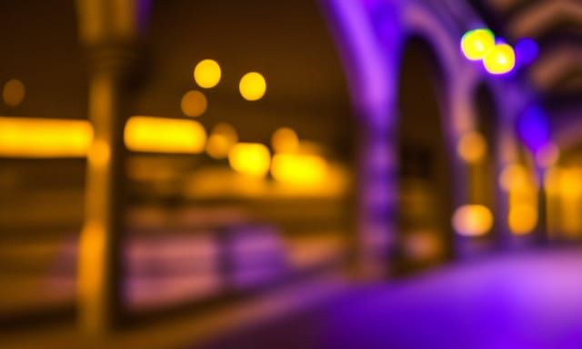 Purple Neon Light in Sepia Stone Castle