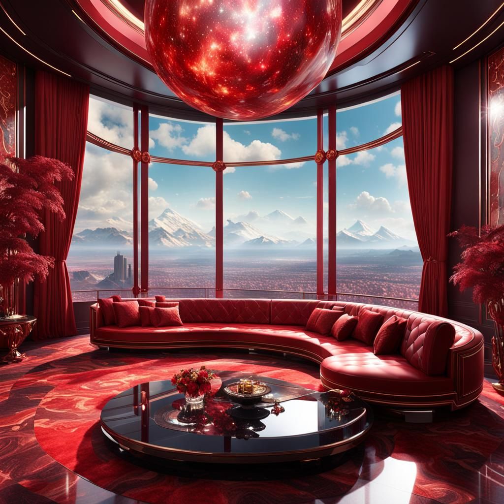 Extravagant Billionaire Penthouse on Red Exoplanet