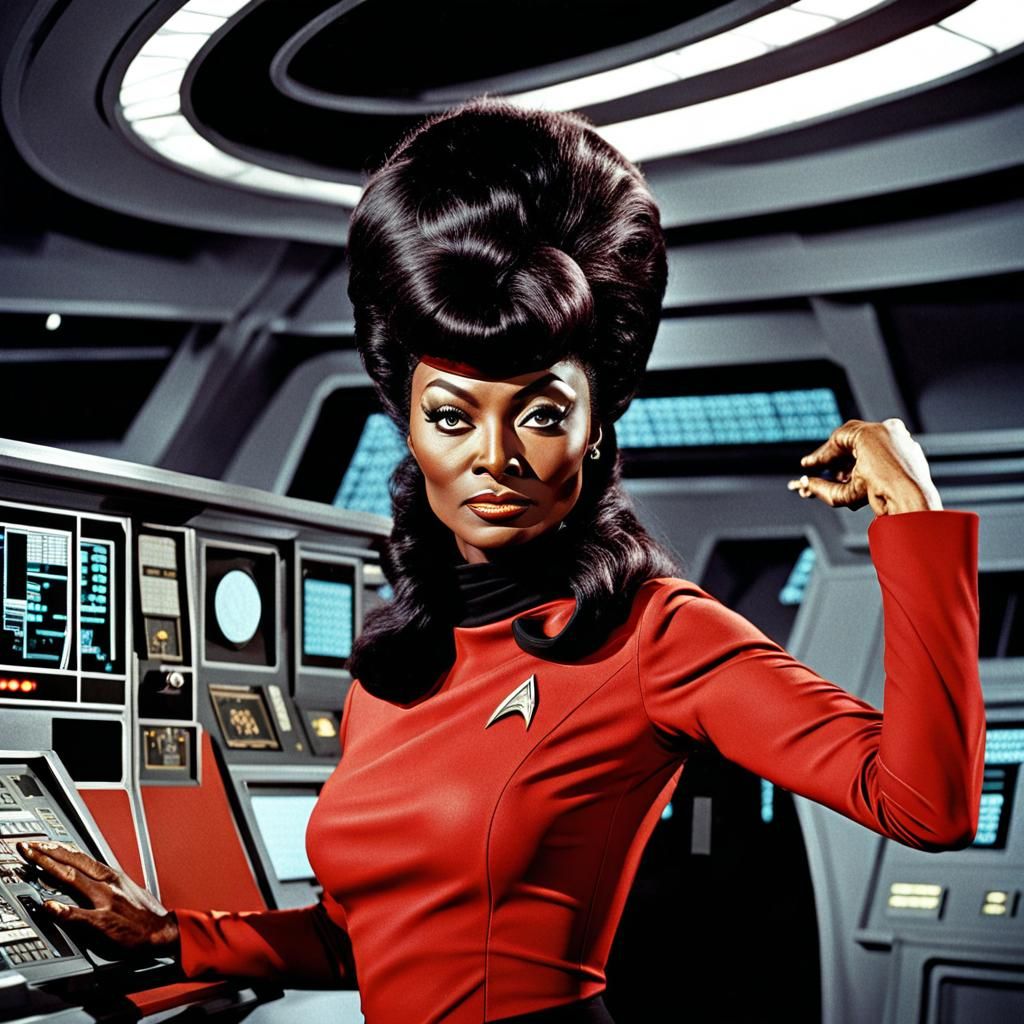 UHURA officer in charge of communications, STAR TREK