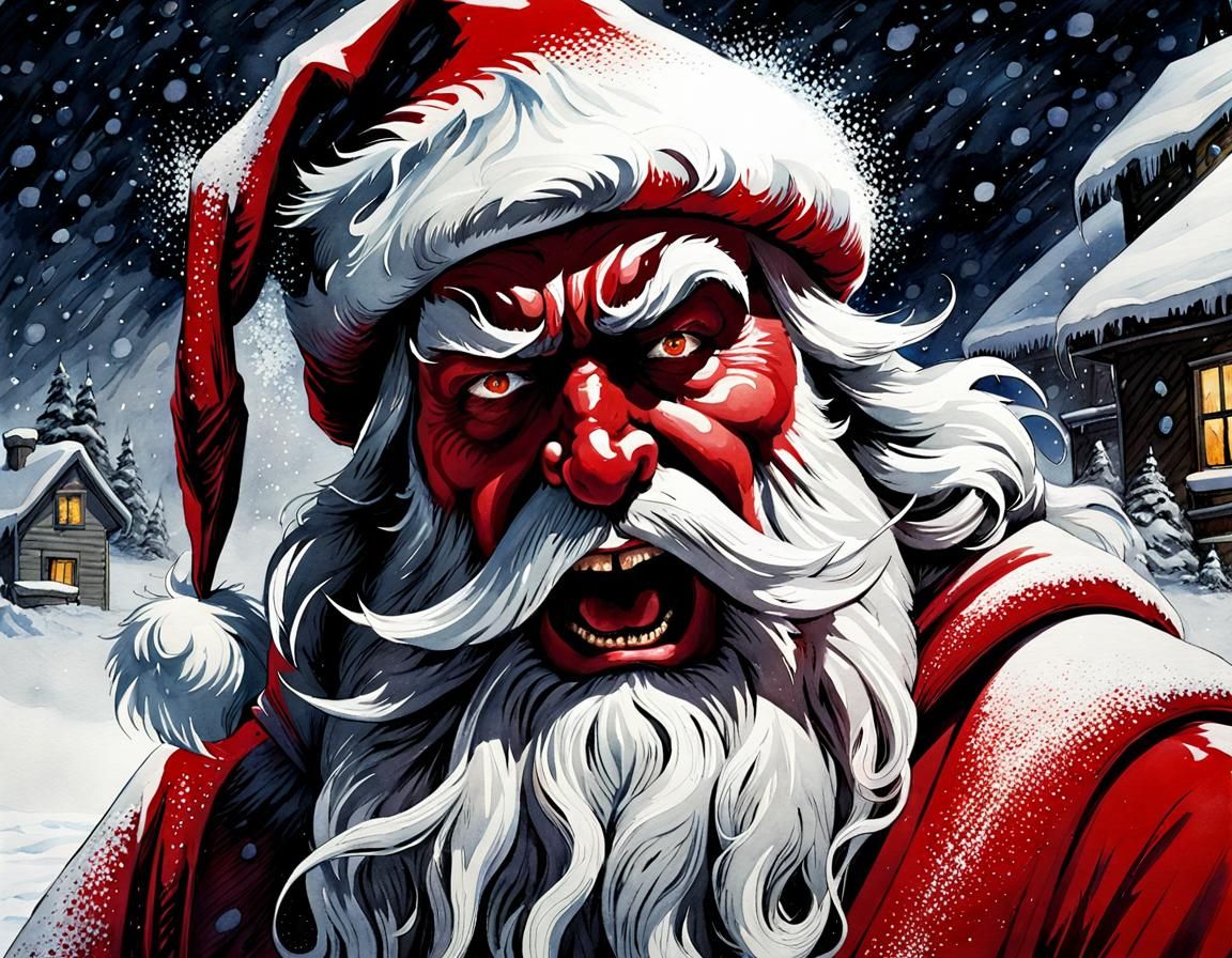 Grotesque Killer Santa Claus in Bleak Winter Horror