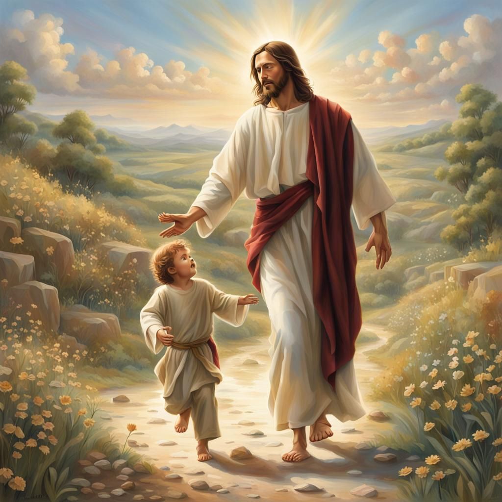Jesus Welcomes a Child with Open Arms