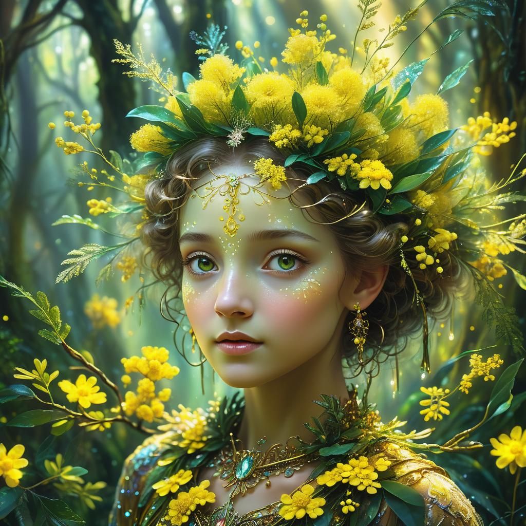 Woman with Wattle in Hair