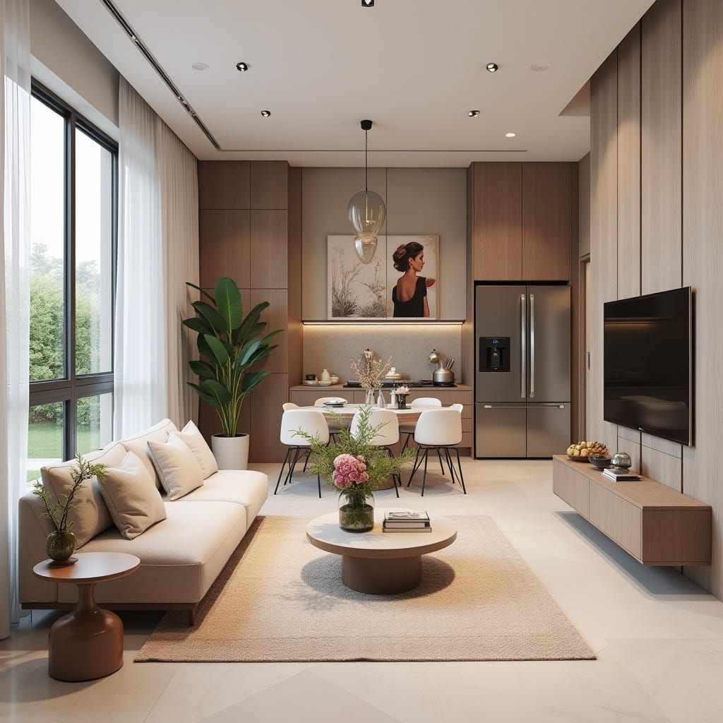 Serenely Elegant Modern Apartment Interior