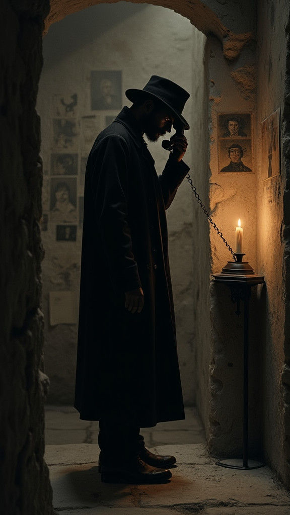 Eerie Figure Makes a Call in Gothic Chamber