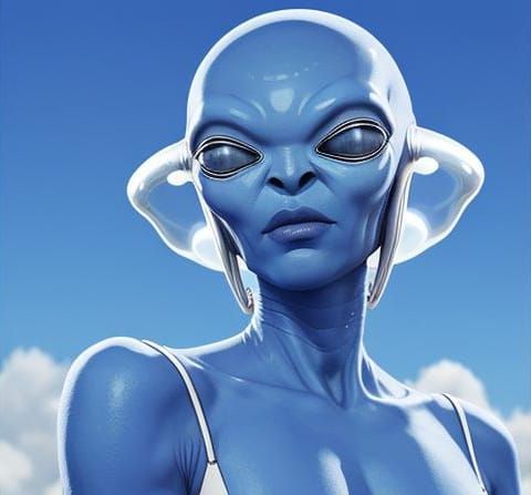 Alien Invasion in Camaïeu Blue and White