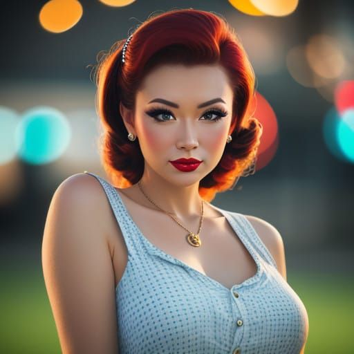 Vintage Pin-Up Girl Photography in Soft Focus