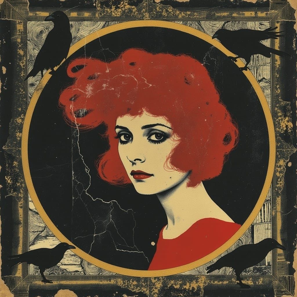 Cat Portrait Inspired by David Bowie in Gothic Style