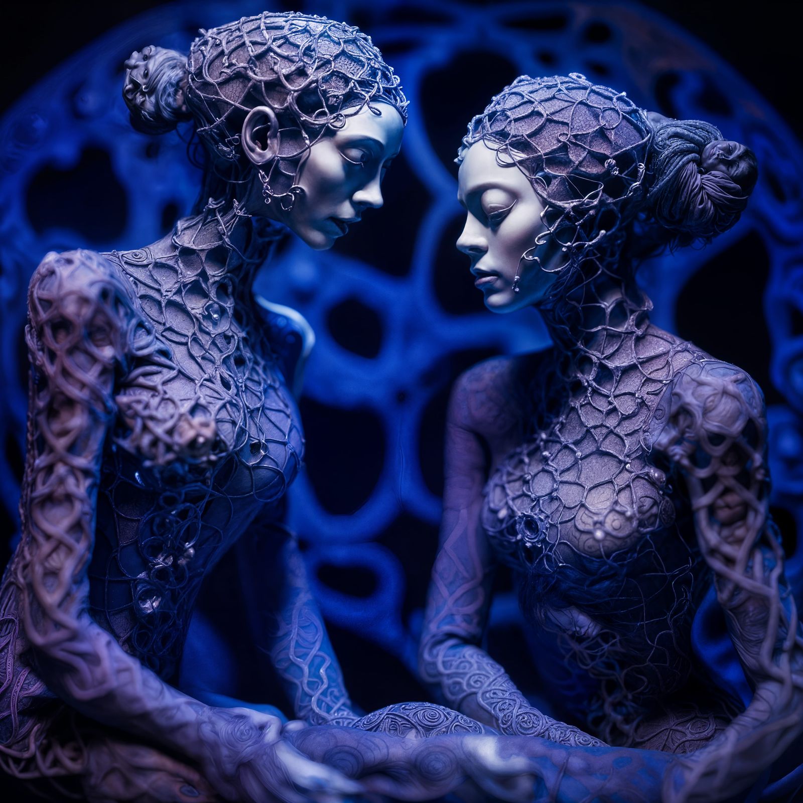 Entangled Contortionists: A Surreal Sculpture in HDR