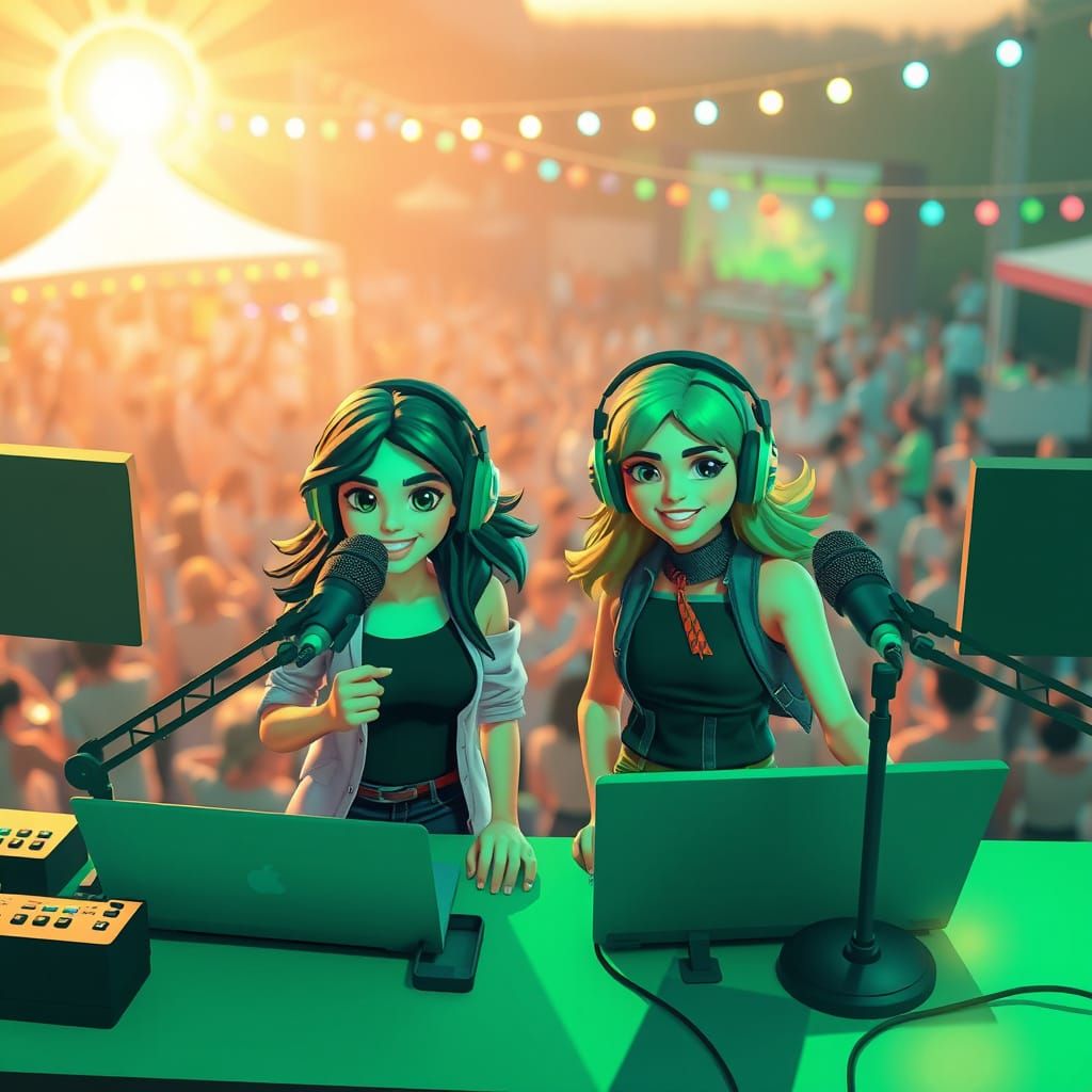 Radio Broadcast at Outdoor Festival