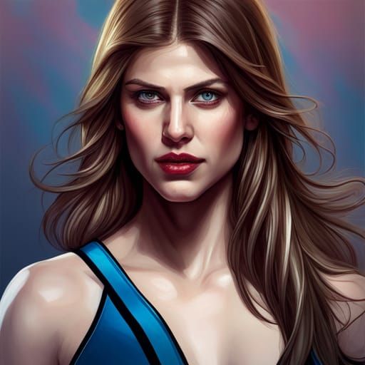 Alexandra Daddario as Pro Wrestler Portrait