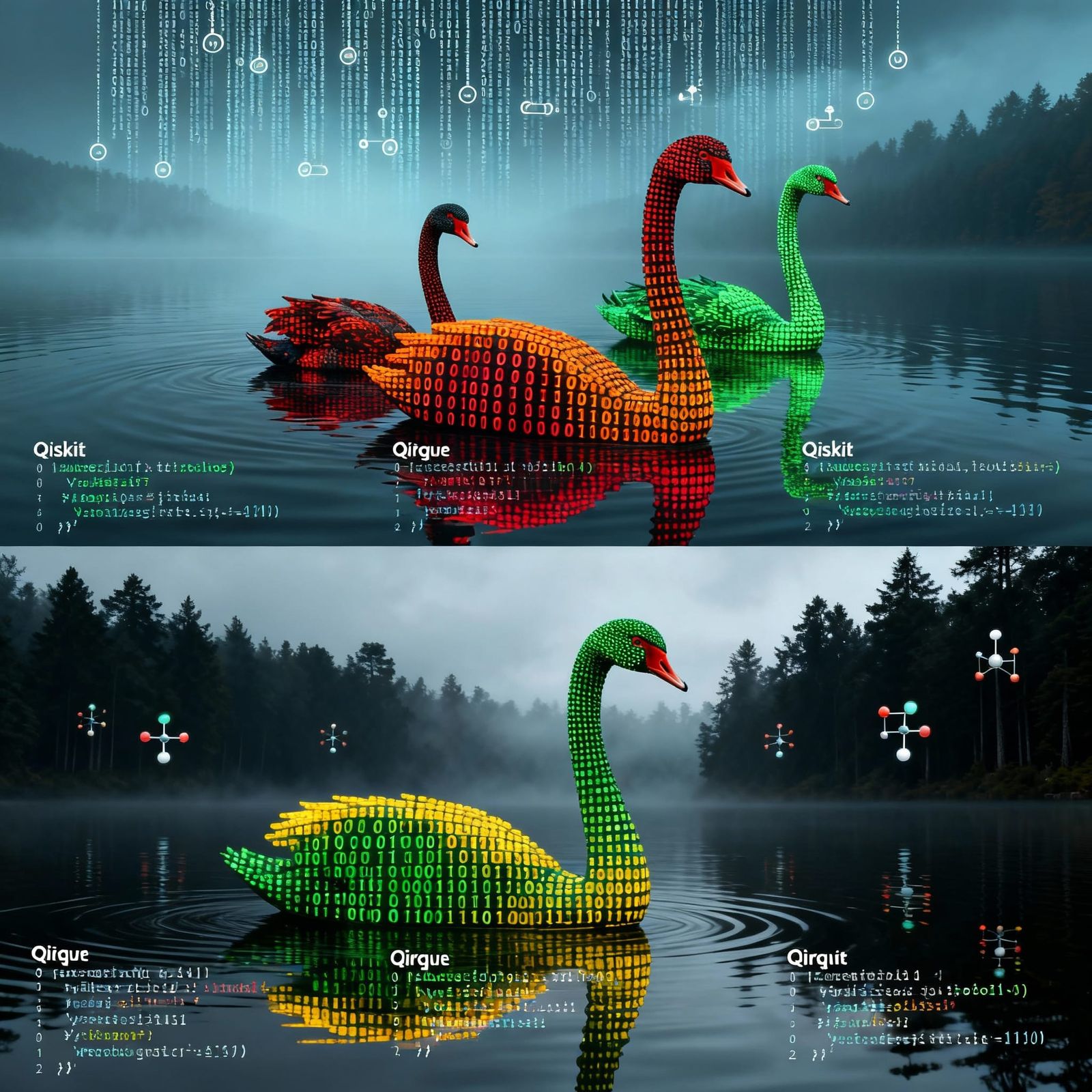 Digital Swans Composed of Binary Code and Quantum Computing ...