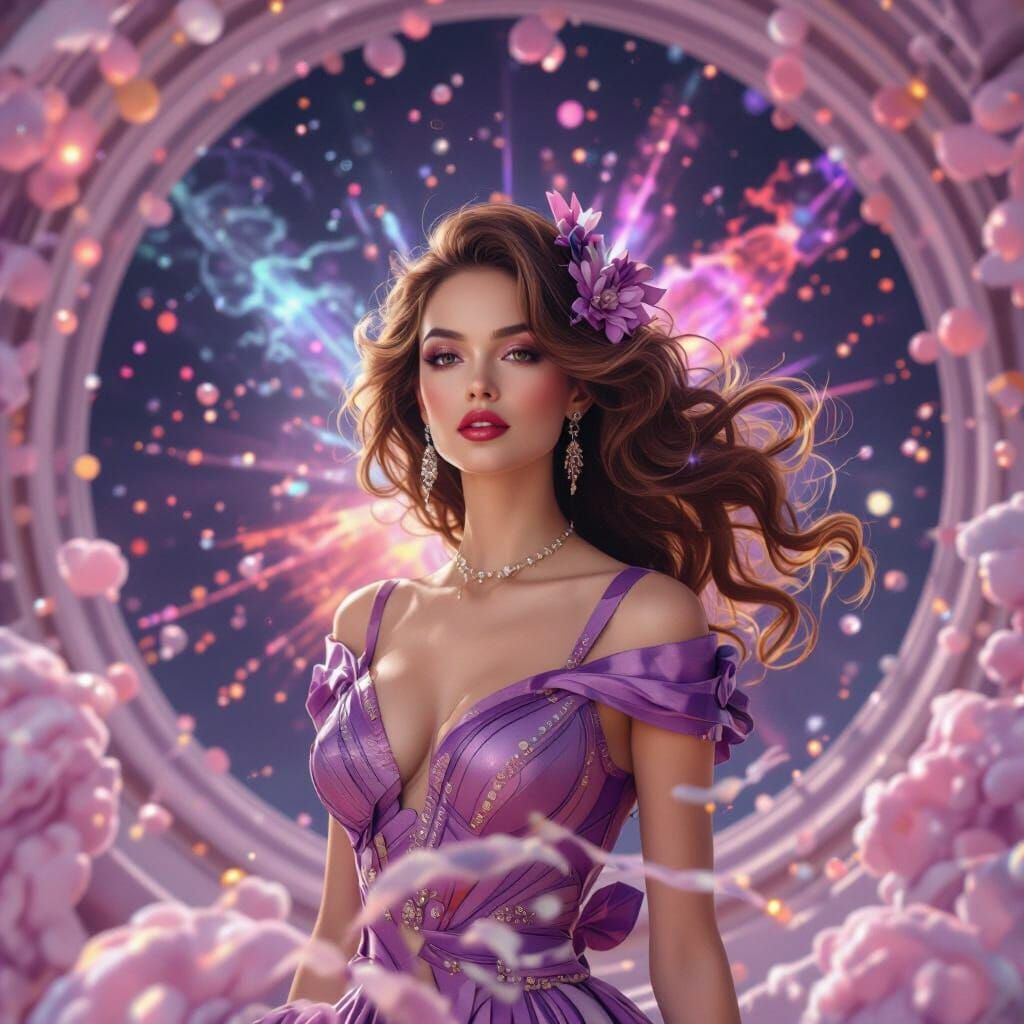 Cyber Galactic Woman in Future Fashion