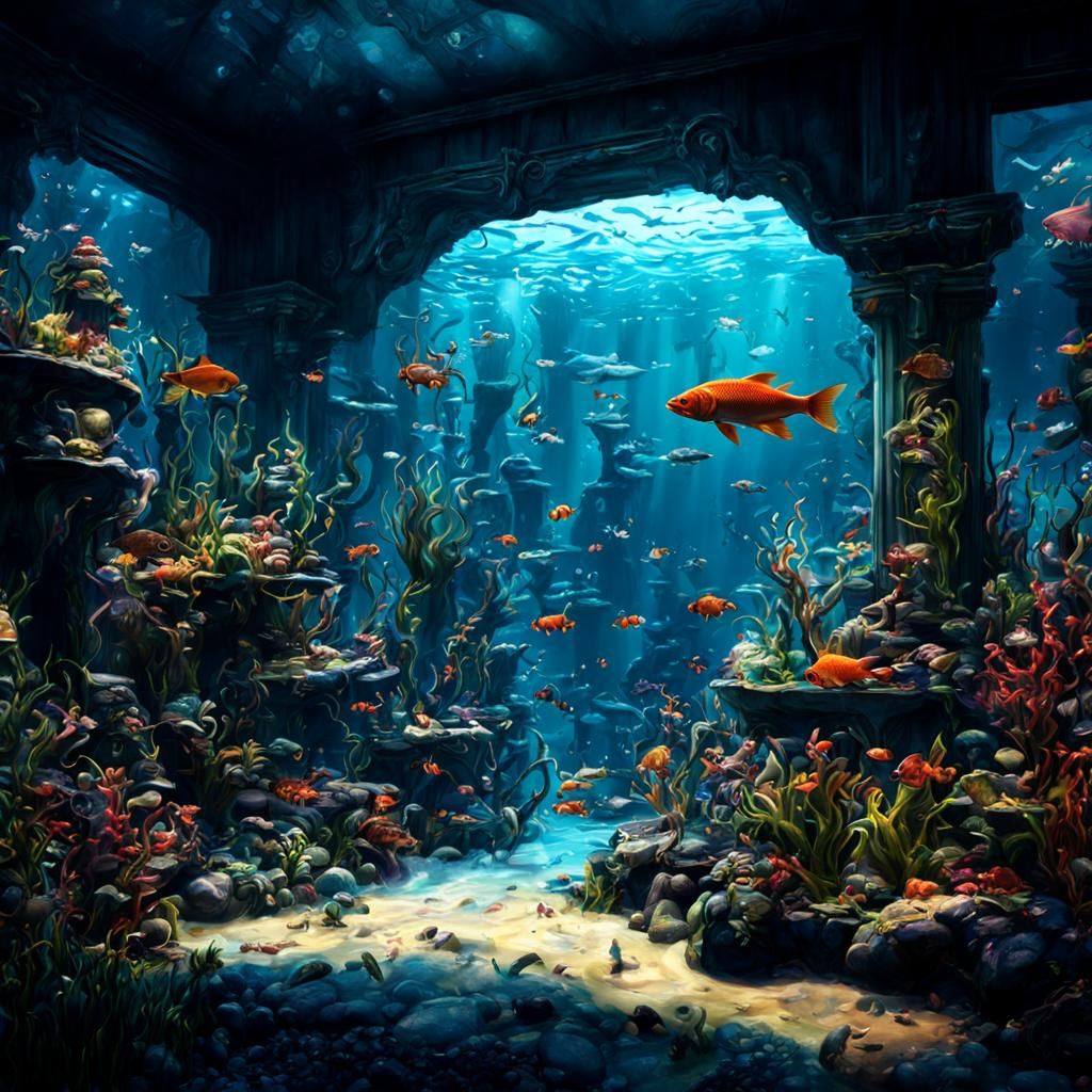 Lush Aquarium with Diverse Aquatic Life