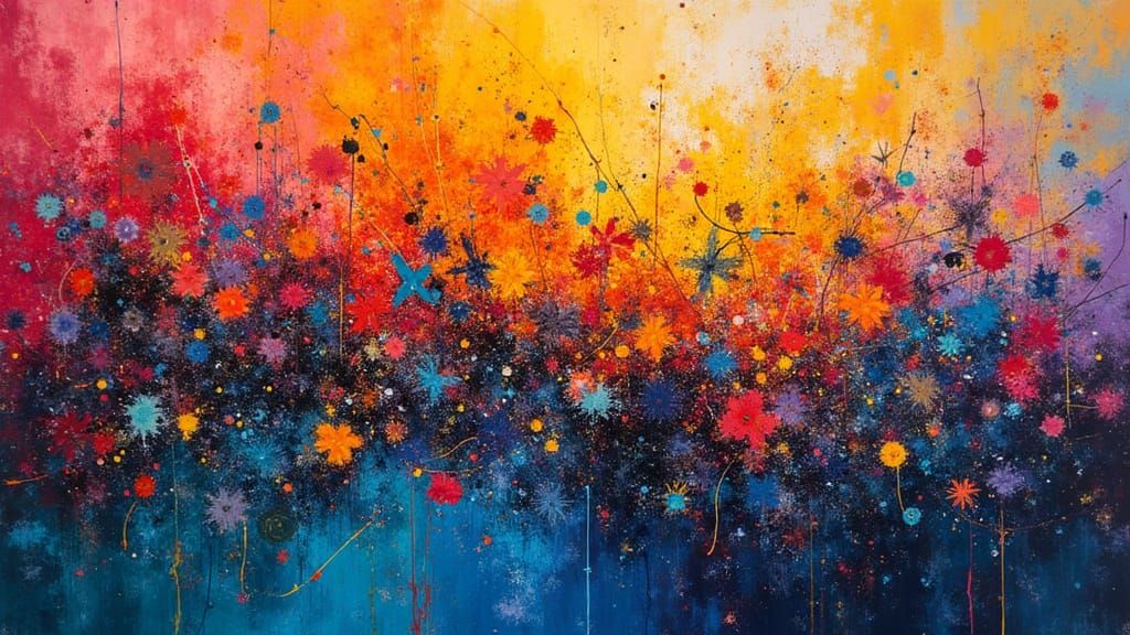 Abstract Color Explosion with Intricate Details