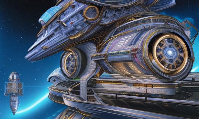 Futuristic Spaceship Architecture in Digital Art