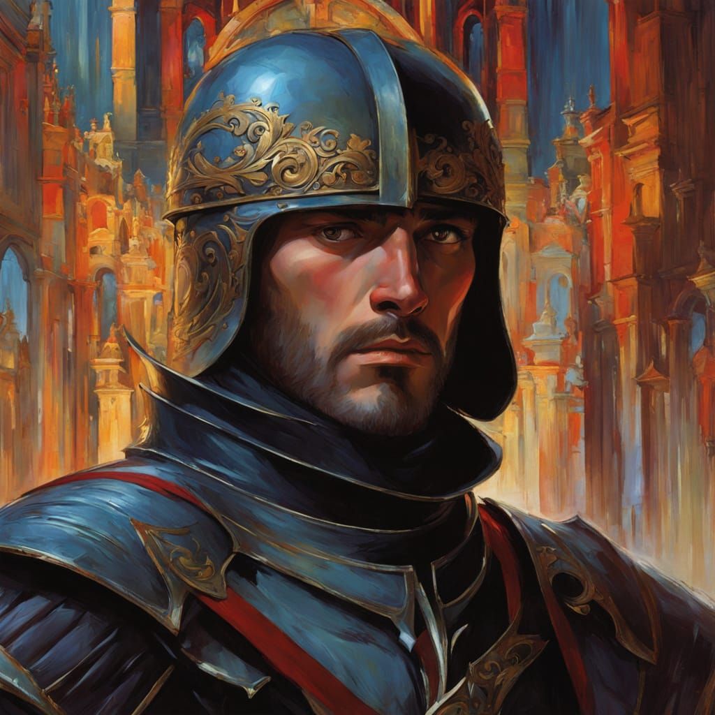 Ethereal Knight in Chiaroscuro