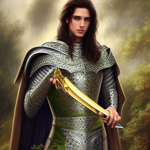 Handsome Knight Lancelot in Ethereal Fantasy Style