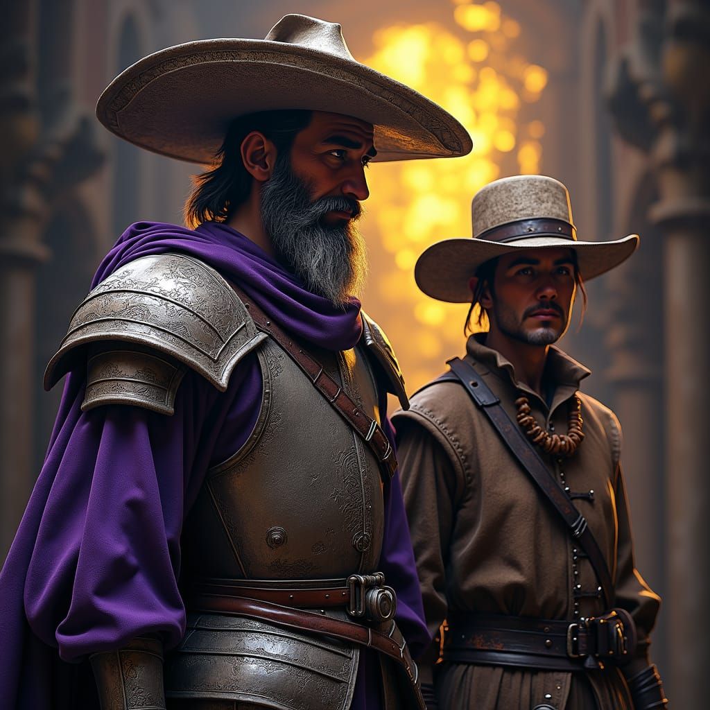 Don Quixote and Sancho Panza: Dark Fantasy Art