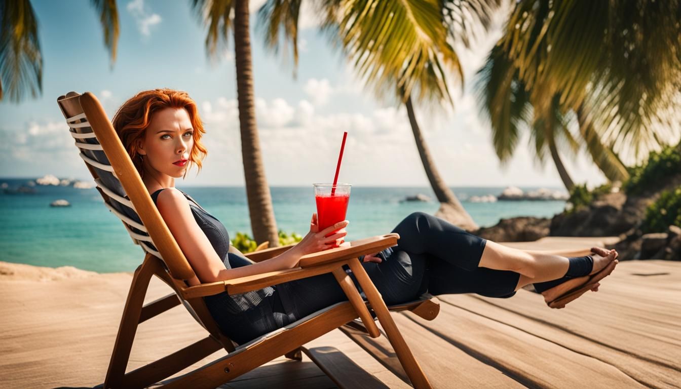 Black Widow Relaxing in Tropical Paradise