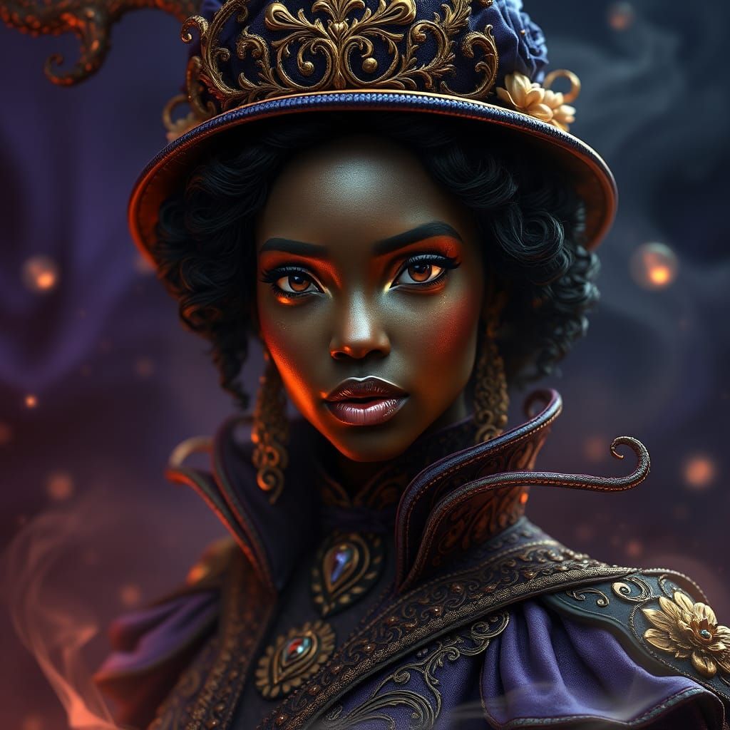 Enchanting Witch Portrait with Ethereal Glow