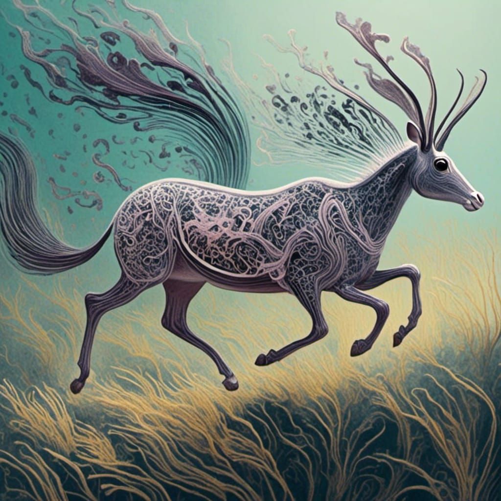 Gazelles Running on the Savannah