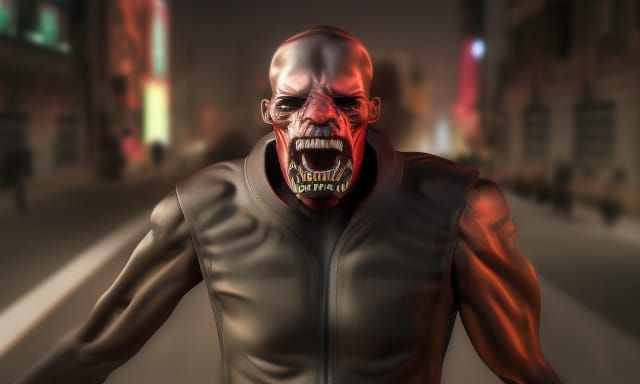 Cyberpunk Roaring Face in 8K Photorealistic Style