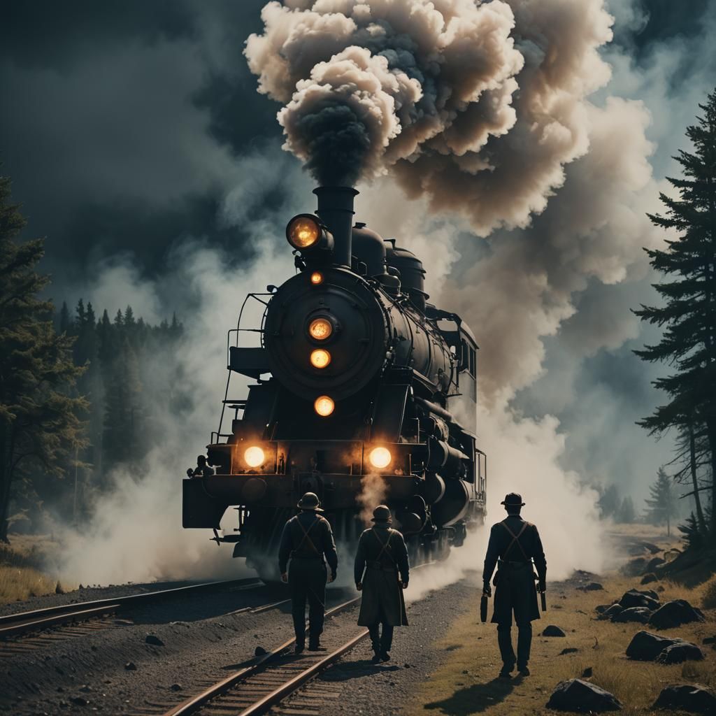 Cinematic Steam: Dramatic Film Still in 35mm