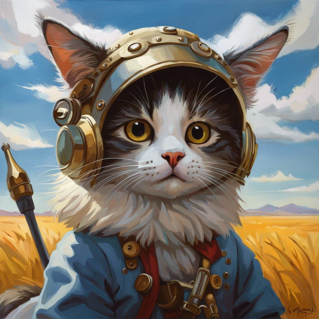 Adorable Sheep Shepherd Portrait in Expressive Style