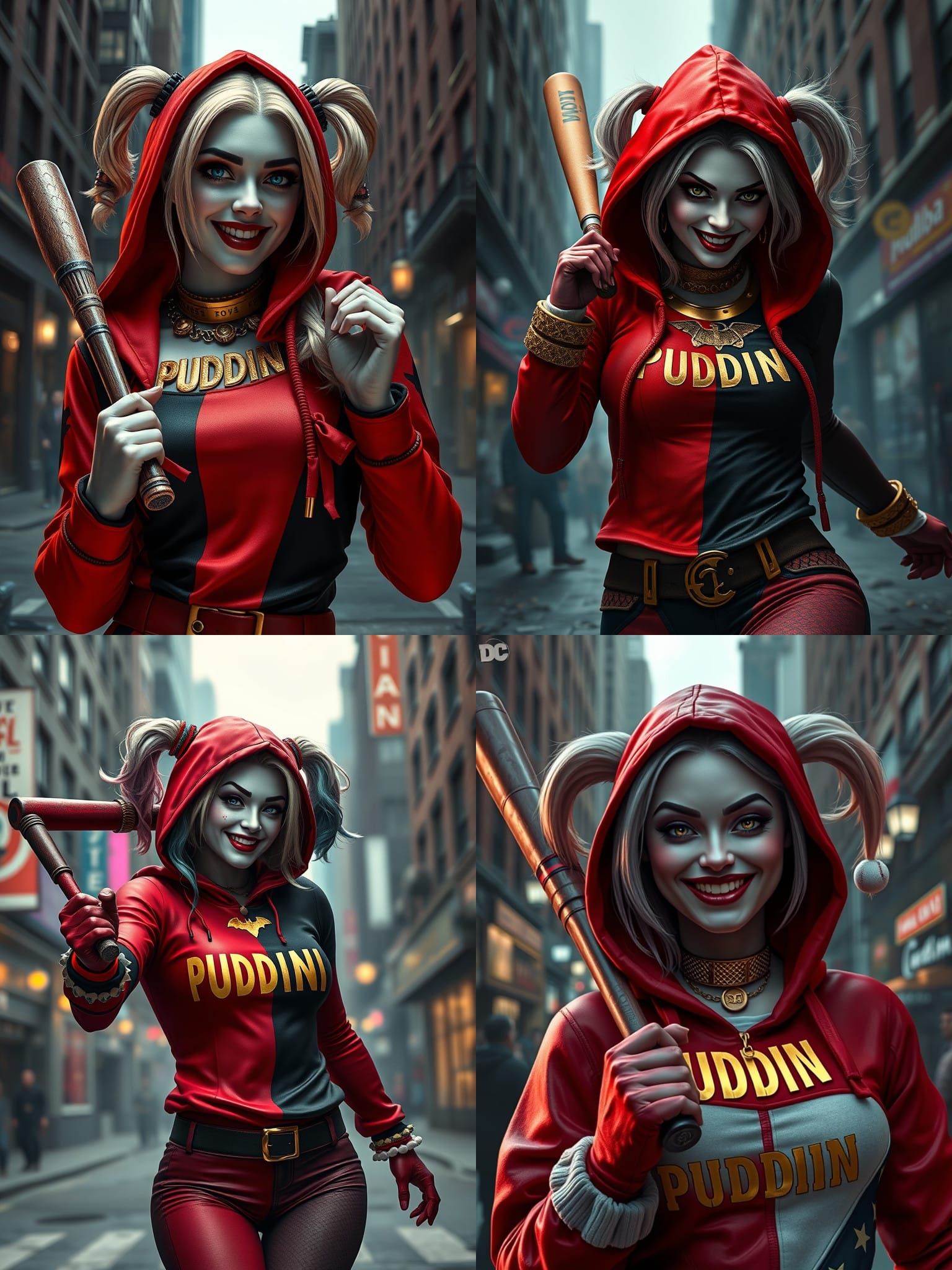 Harley Quinn Portrait in Gothic Gotham City