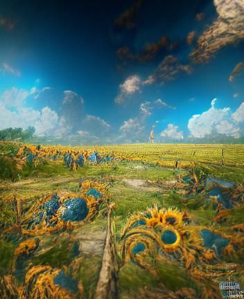 Sunflowers Ready for Harvest in Maximalist Style