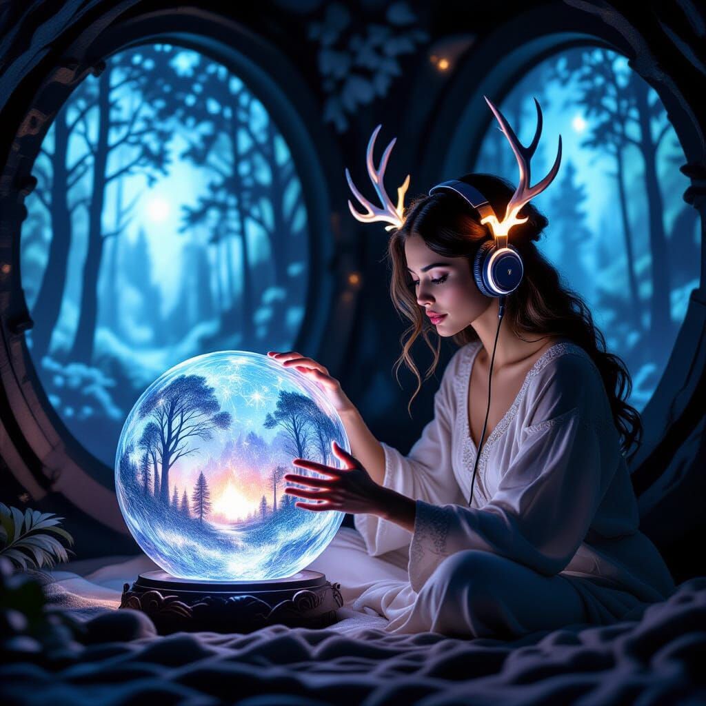 Ethereal Fantasy Dream Designer in Cozy Chamber