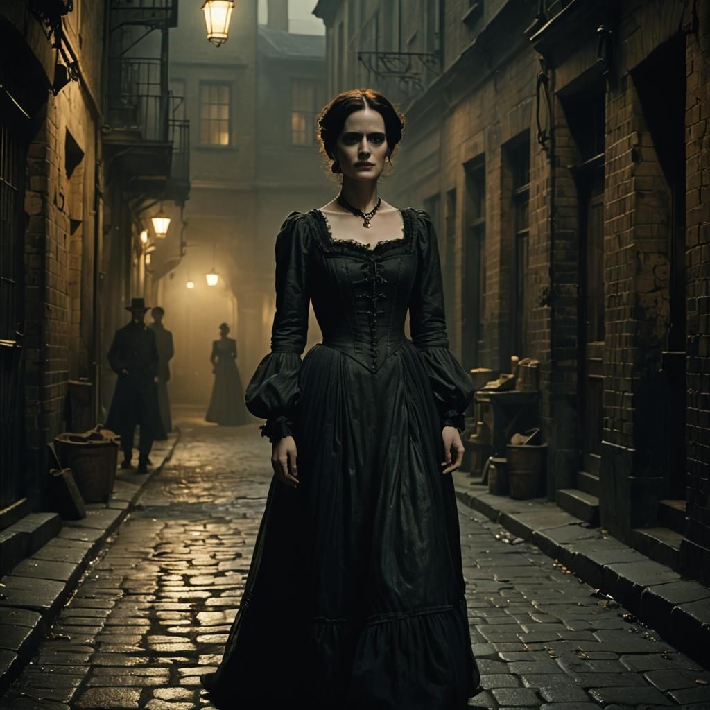 Eva Green in Victorian Dress: Cinematic Film Still