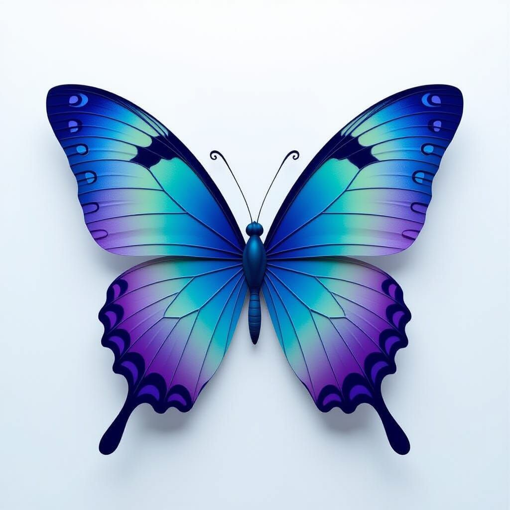 Luminous Butterfly Silhouette in Vibrant Gradient Hues