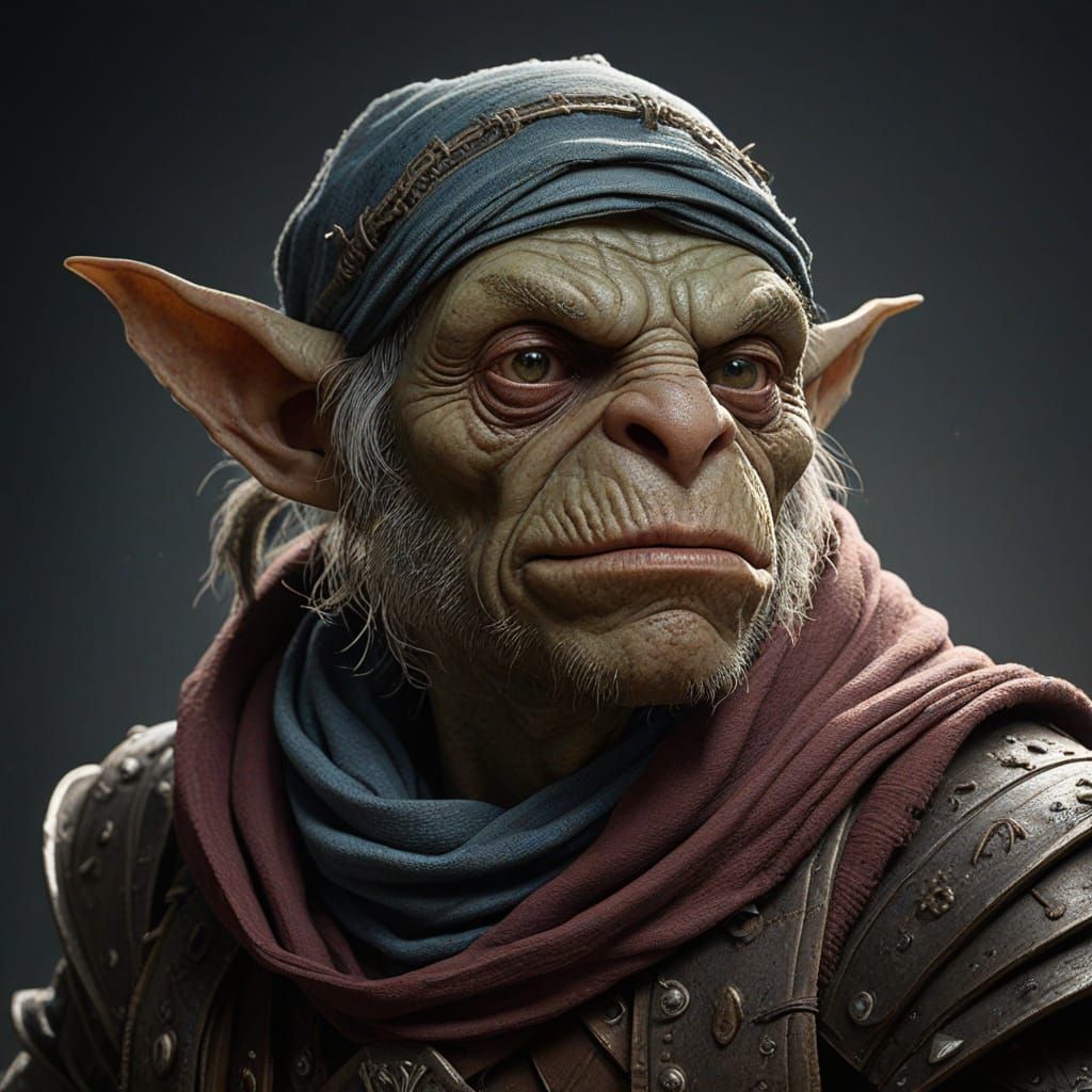 Gritty Goblin Warrior in Muted Armor