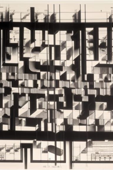 Abstract Graphic Score with Geometric Shapes