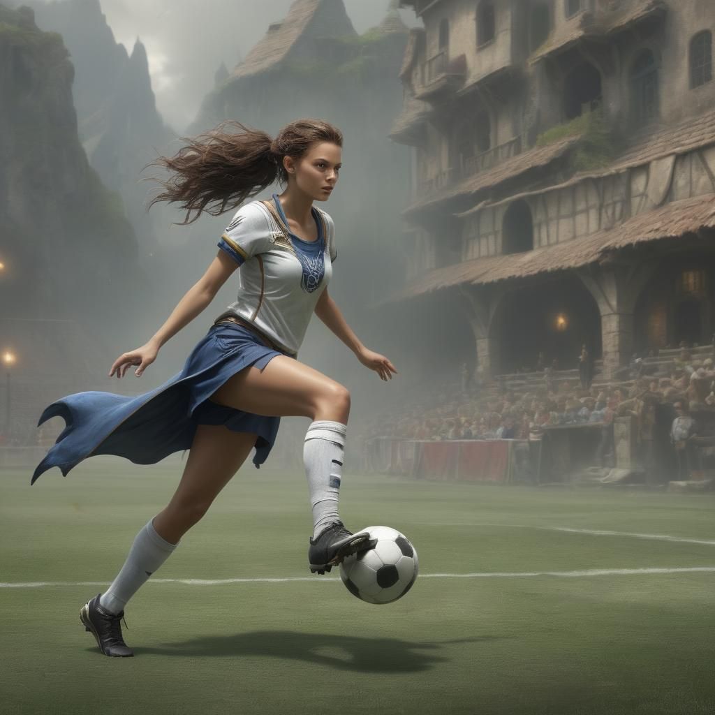 Soccer Sorceress in Vivid Matte Painting