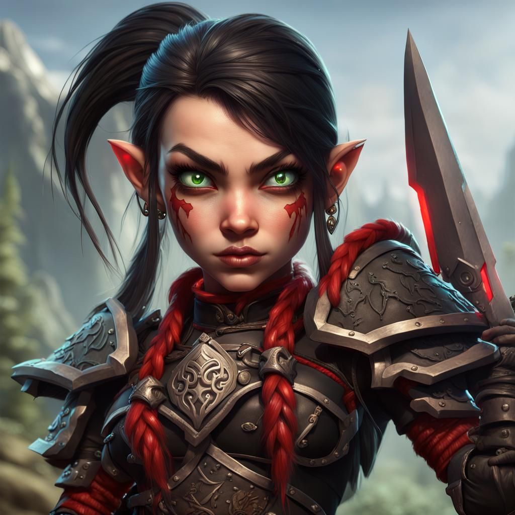 Muscular Gnome Rogue in Detailed Matte Painting