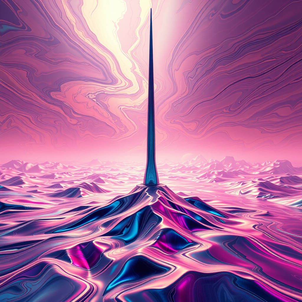 Vibrant Liquid Metal Wonders in Cyberpunk Futurism