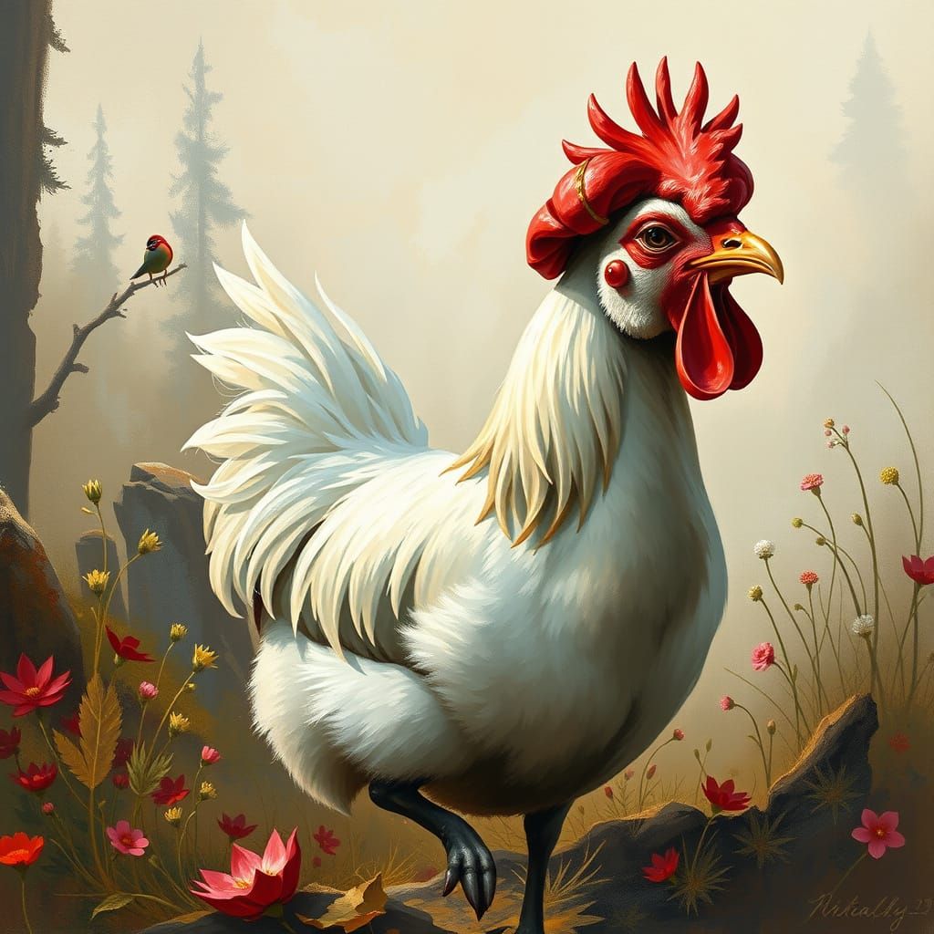 Cartoon Sheep Running Away in Countryside