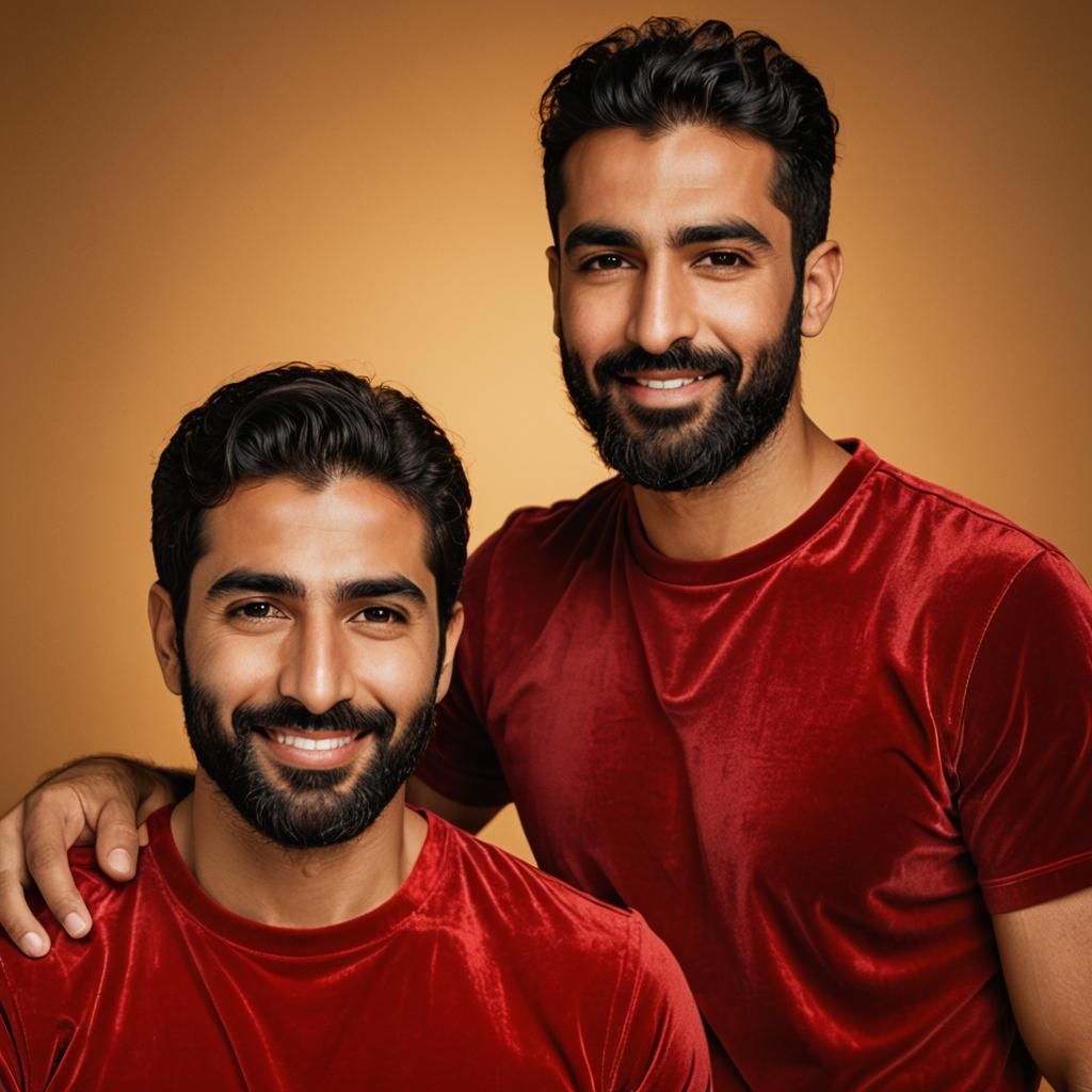 Cinematic Portrait of Two Handsome Middle Eastern Men