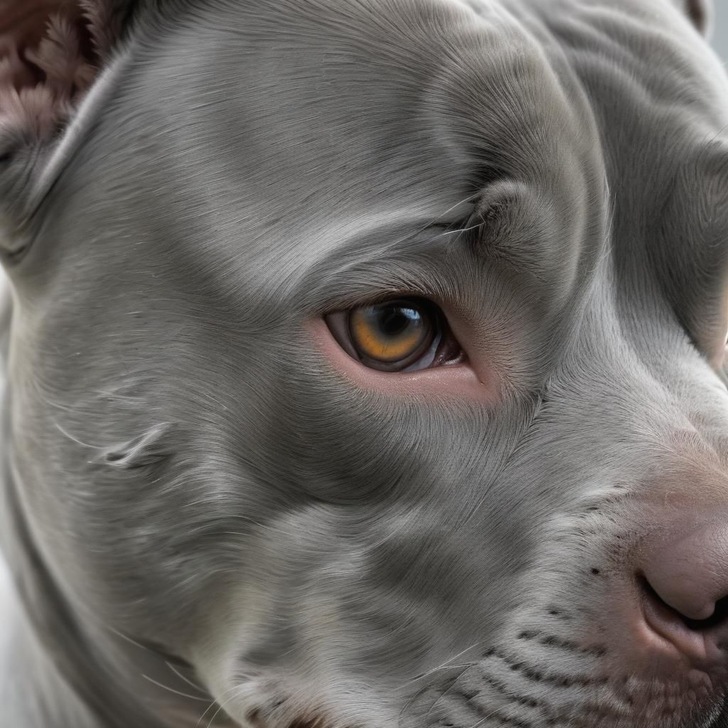 Minimalist Photo of a Sleeping Gray Pitbull
