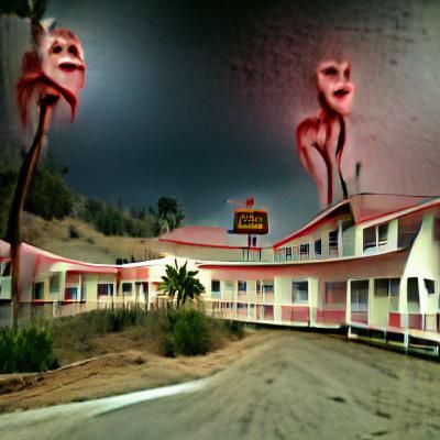 Creepy California Motel: AI-Generated Image