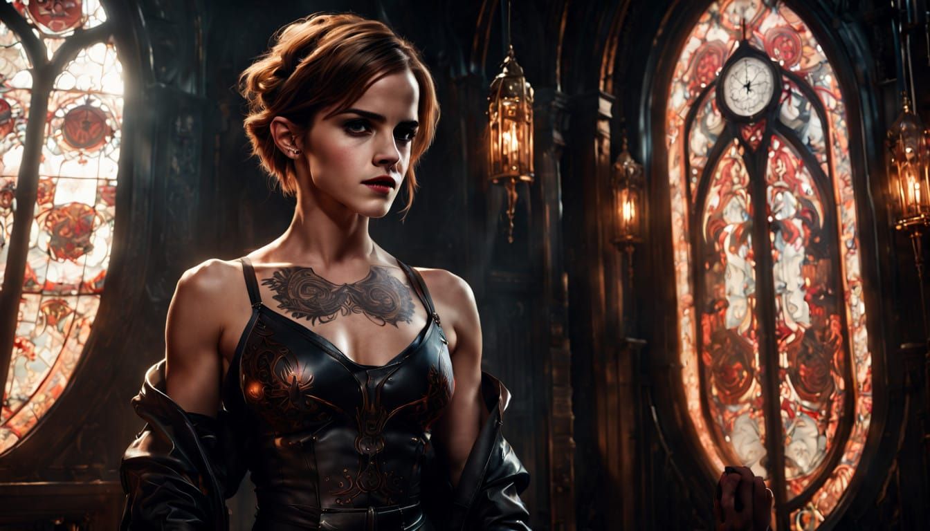 Gothic Beauty with Dark Elegance and Neo-Gothic Flair