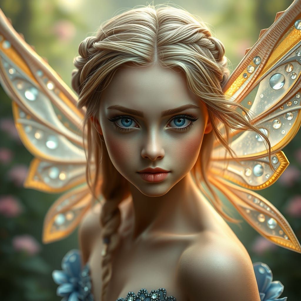 Ultra-Realistic Fairy: Stunning Young Woman in 8k