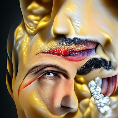 Hyperrealistic 8K Wax Sculpture of Freddy Mercury