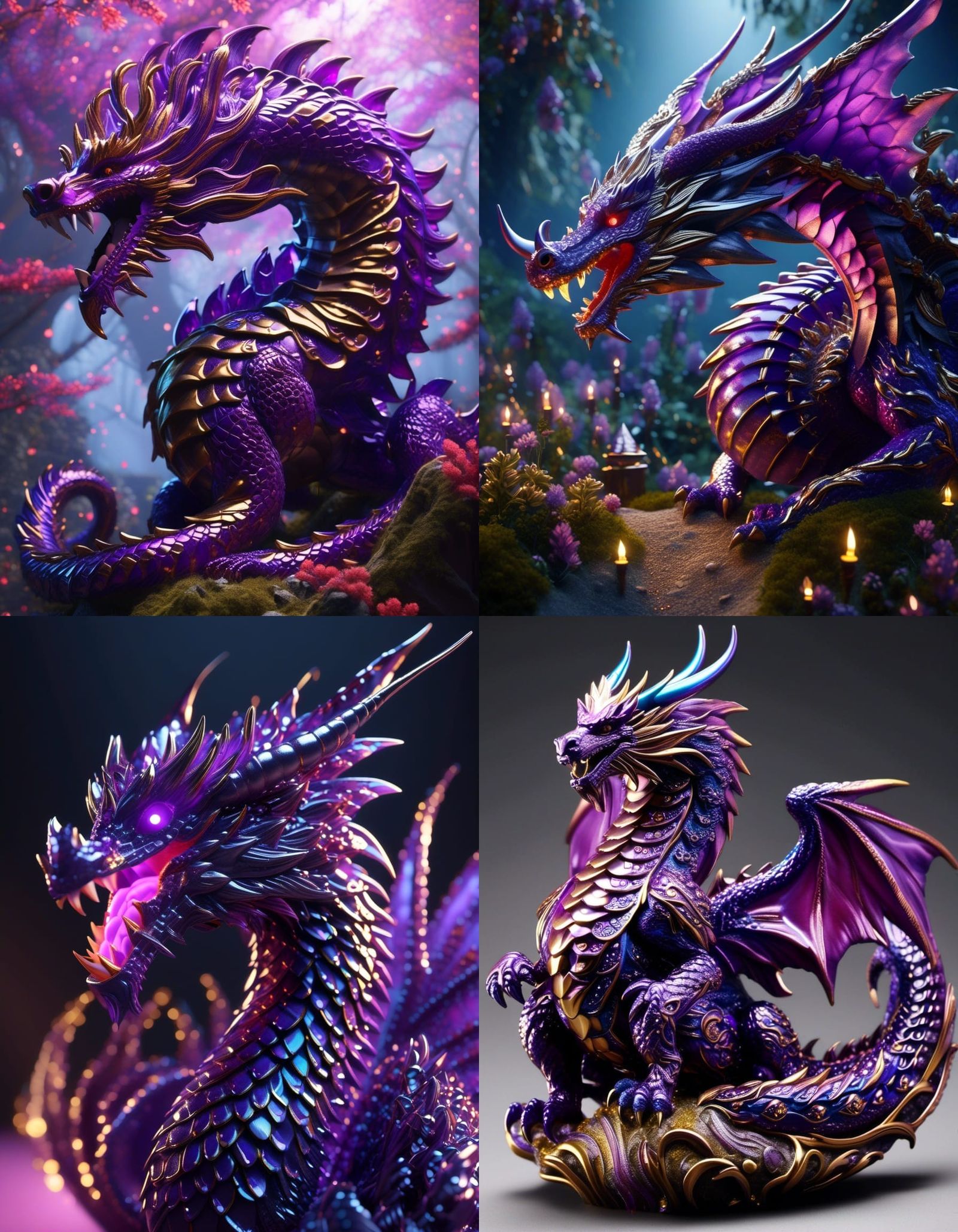 Crystal Dragon Sleeps Under Celtic Tree of Life