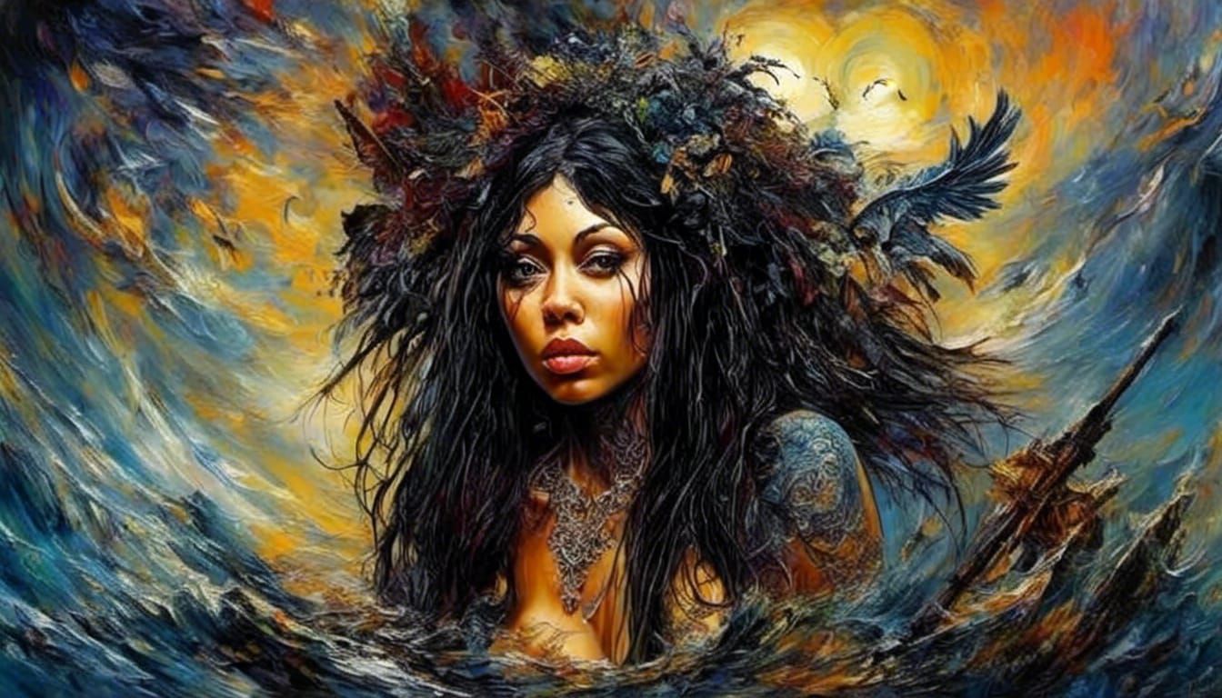 Dystopian Love: An Epic Impasto Masterpiece