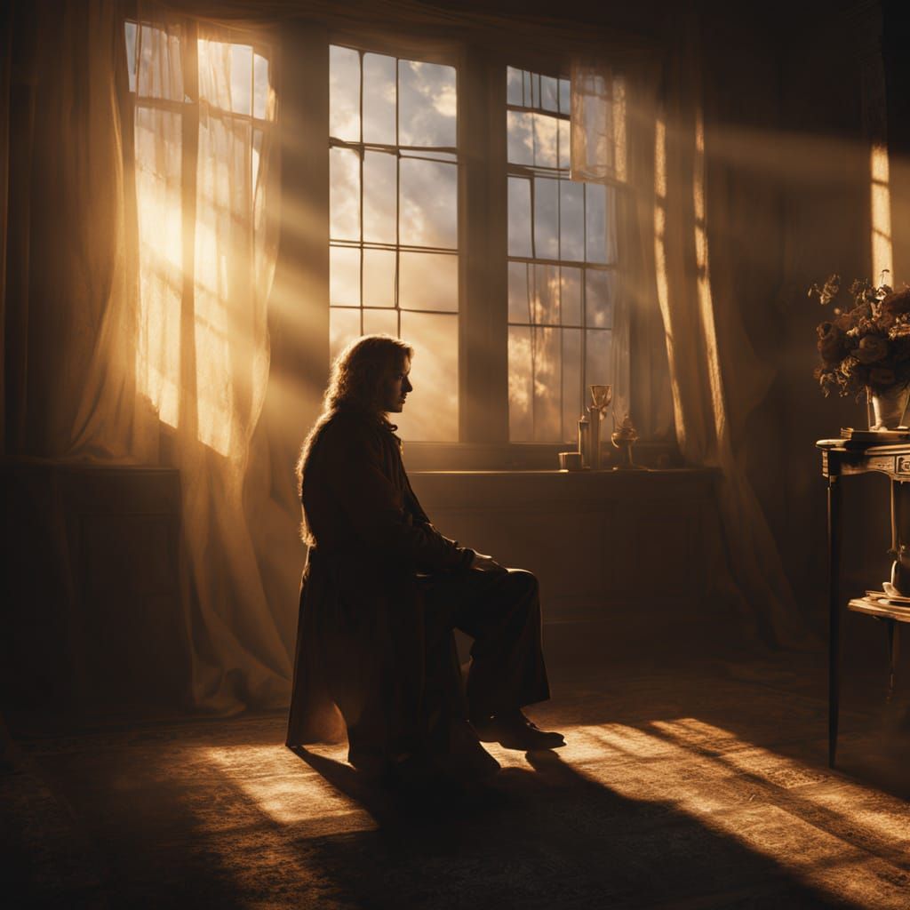 Melancholic Figure in Soft Chiaroscuro Light