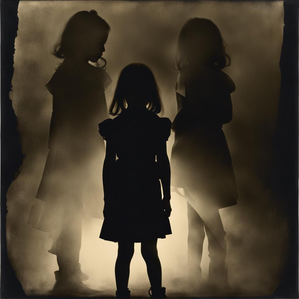 Dreamlike Double Exposure: Shadows and Courage