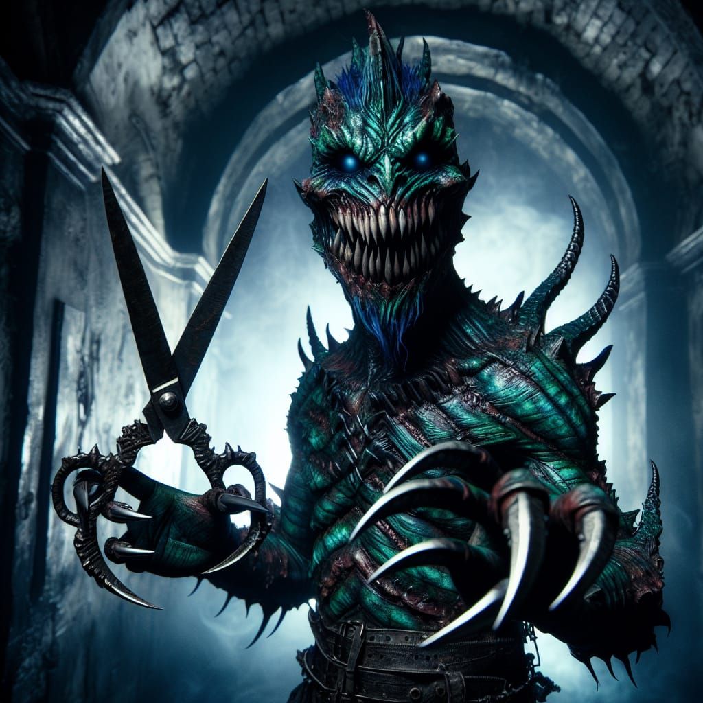 Menacing Grinning Monster Hunts in Gloomy Dungeon